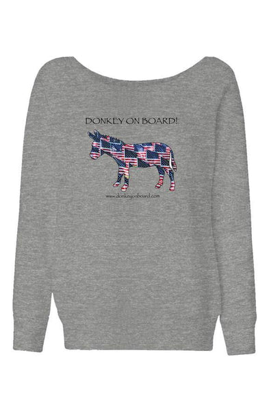 Biden/Harris - "Donkey on Board" Womens Wide Neck Sweatshirt