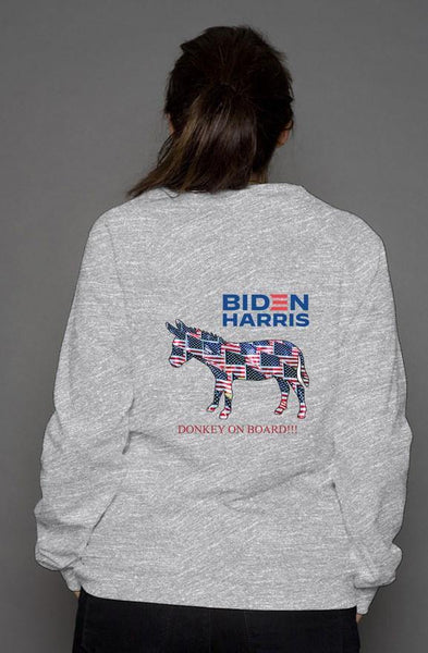 Biden/Harris - "Donkey on Board" unisex crew neck sweatshirt