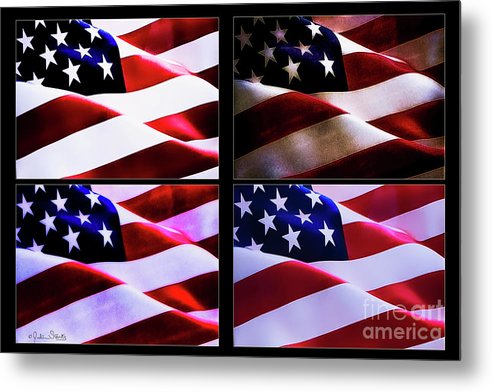 American Flags Collage - Metal Print