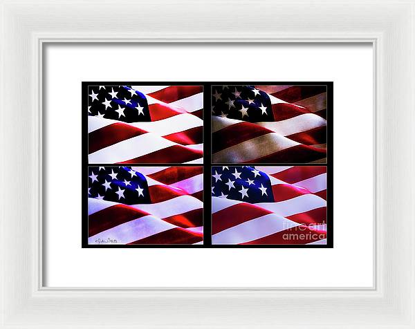 American Flags Collage - Framed Print