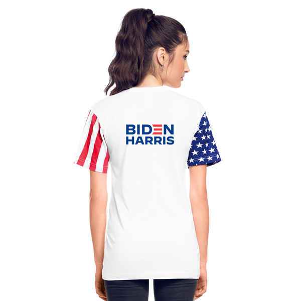 Running with the Dems!!! Unisex Stars & Stripes T-Shirt - white