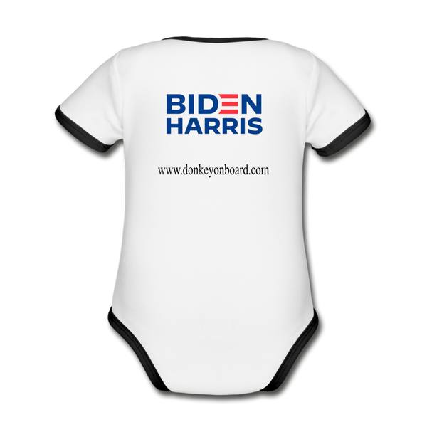 Biden/Harris Organic Contrast Short Sleeve Baby Bodysuit - white/black