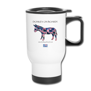 Cool "Donkey on Board" Biden/Harris Travel Mug - white