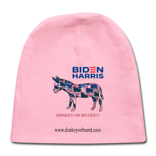 Biden/Harris Beanie with Donkey!!! - light pink