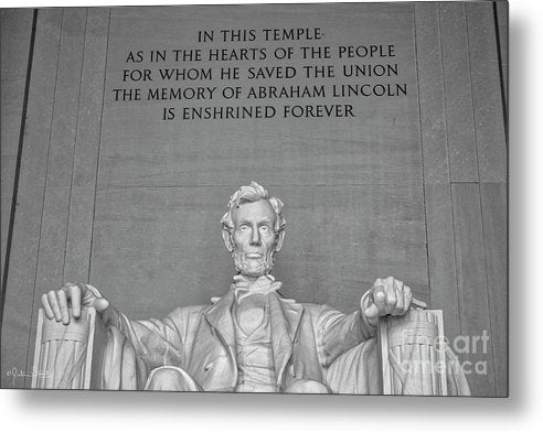 Statue of Abraham Lincoln - Lincoln Memorial #1 - Metal Print