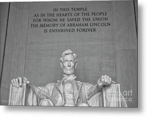 Statue of Abraham Lincoln - Lincoln Memorial #1 - Metal Print