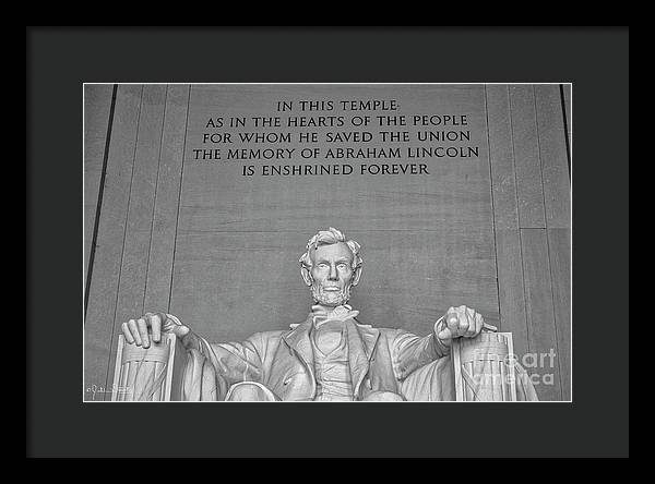 Statue of Abraham Lincoln - Lincoln Memorial #1 - Framed Print