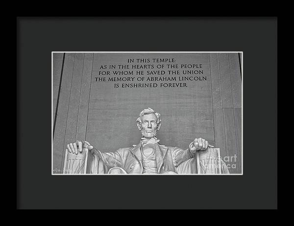 Statue of Abraham Lincoln - Lincoln Memorial #1 - Framed Print