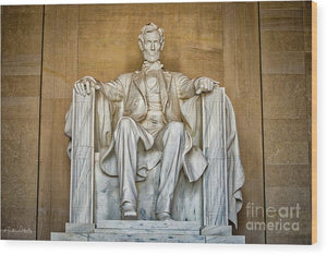 Statue Of Abraham Lincoln - Lincoln Memorial #8 - Wood Print