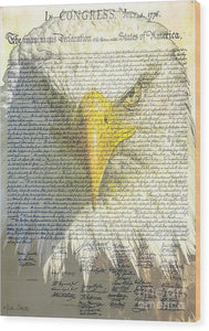 The Declaration of Independence #2 - Wood Print