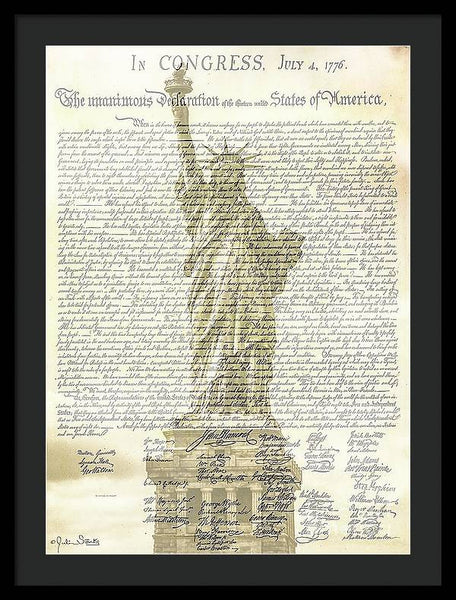 The Declaration of Independence #3 - Framed Print