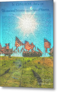 The Declaration of Independence - Metal Print