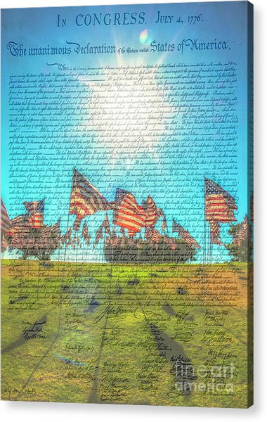 The Declaration of Independence - Acrylic Print