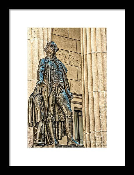 Washington Statue - Federal Hall  #1 - Framed Print